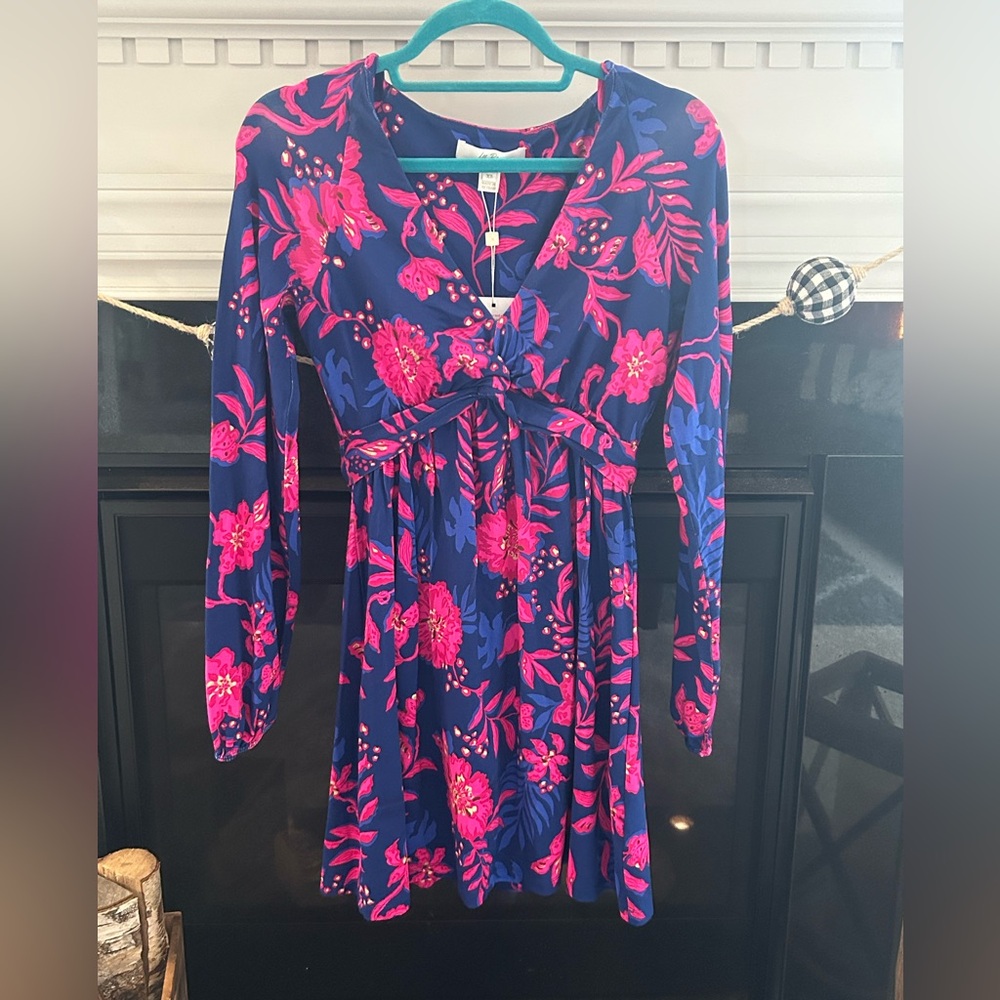 Lilly Pulitzer Blue Romper with Pink Floral Design
